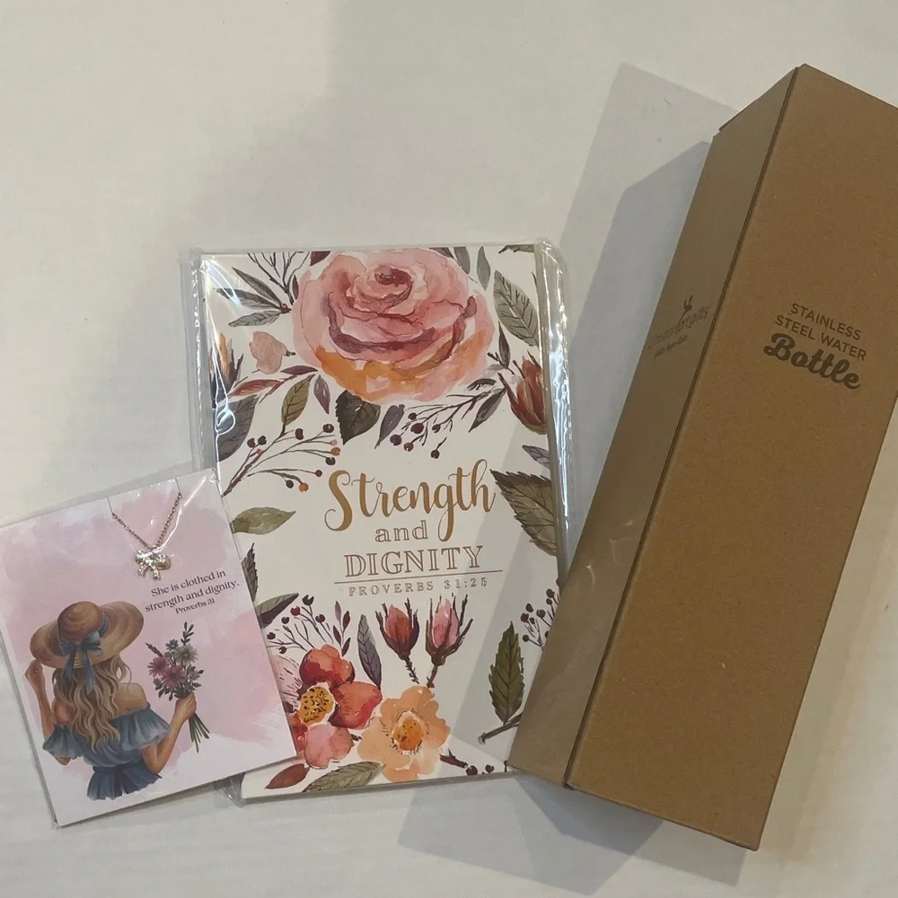 Floral Strength and Dignity Journal Faith Based Gift Set